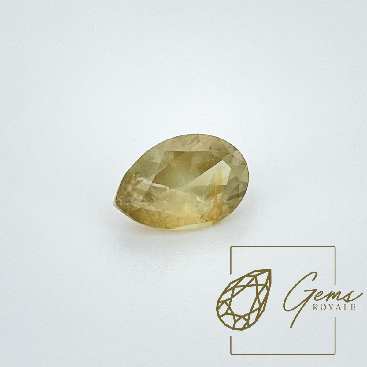 Pear cut pale yellow Sapphire, 3.55 ct