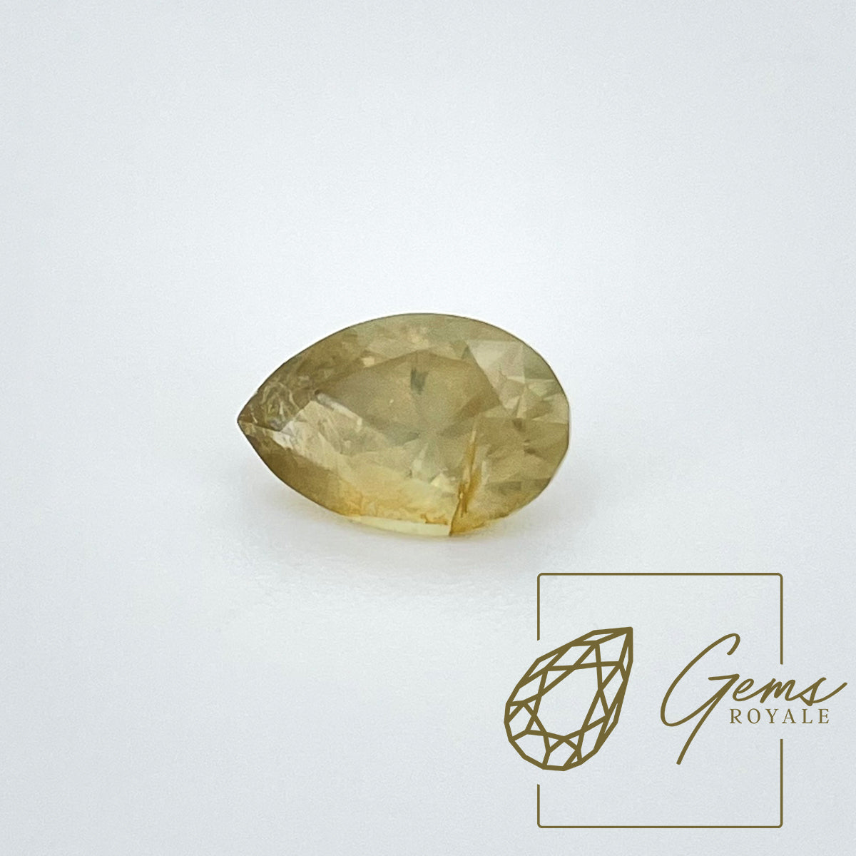 Pear cut pale yellow Sapphire, 3.55 ct