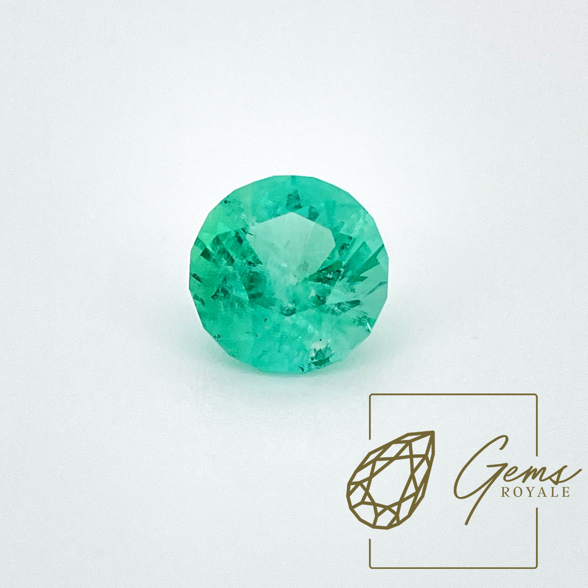Round brill cut, Colombian Emerald, 3.98 ct