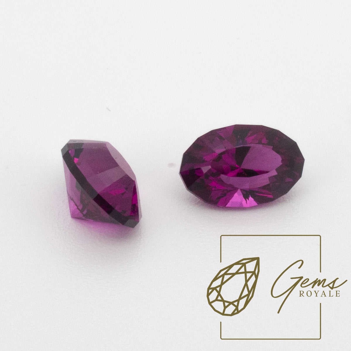 Oval Umbalite Garnet pair, 2.04, 2.27 ct