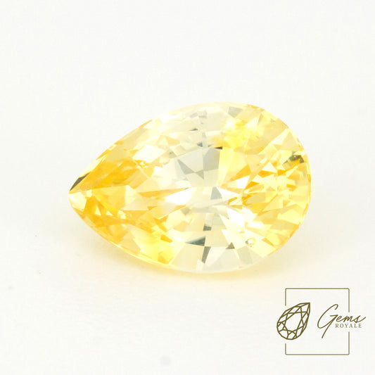 Pear cut yellow Sapphire, 1.68 ct