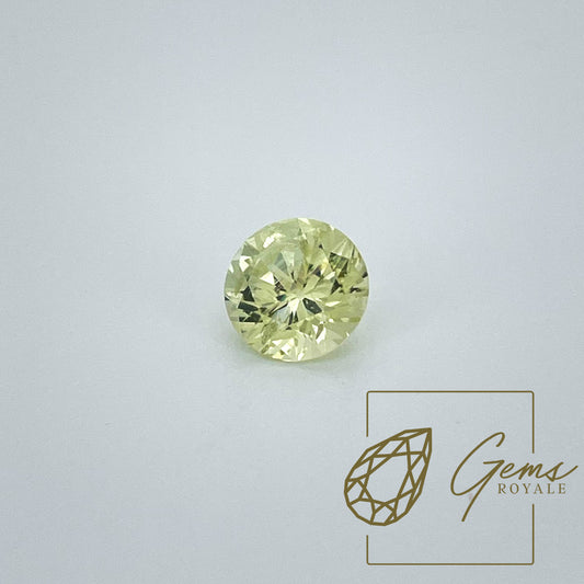 Round brilliant cut yellow Sapphire, 1.81 ct