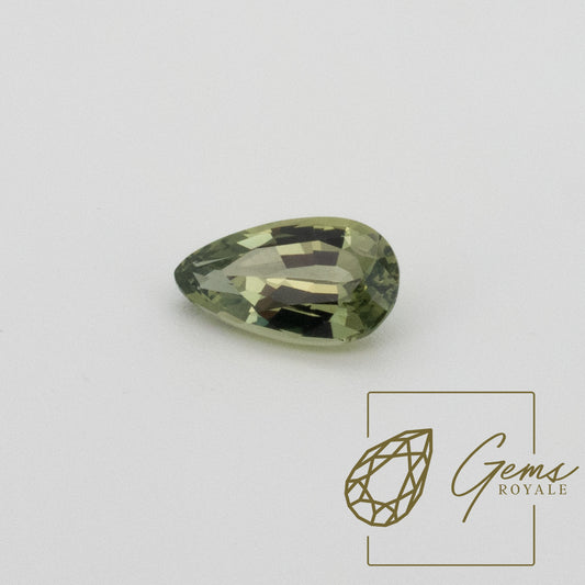 Green pear shape Sapphire, 3.55 carats