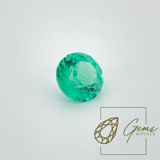 Round brill cut, Colombian Emerald, 3.98 ct