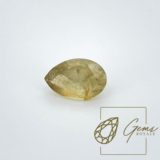 Pear cut pale yellow Sapphire, 3.55 ct